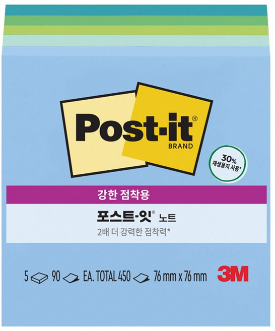 한국3M 3M 포스트잇 큐브노트SSN 654-5SST (오아시스) 430매, 1세트