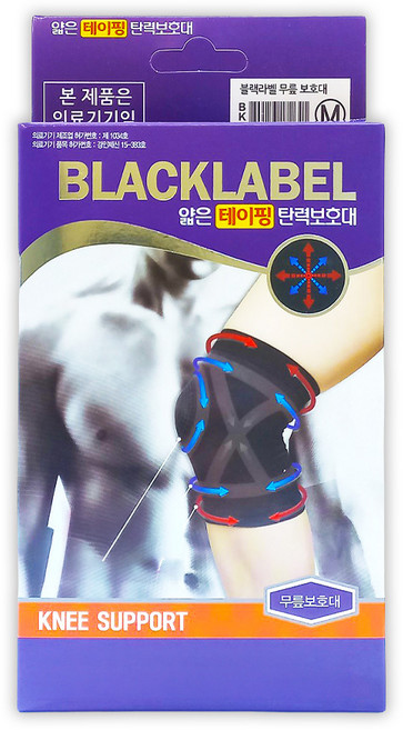 스타메딕 블랙라벨 무릎보호대 얇은테이핑 탄력보호대 M 1개입 1개, 1개