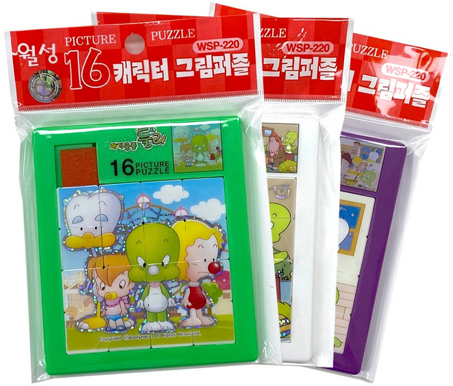 월성 16 아기공룡둘리 슬라이딩퍼즐 낱개 1개(랜덤), 1개