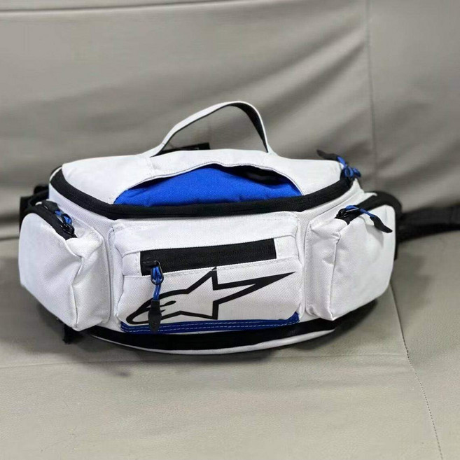 알파인스타 오토바이 라이딩 힙색 대용량 아웃도어 스포츠 크로스백 라이딩장비 수납가방, 클라인블루 화이트