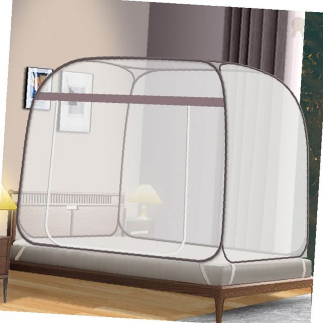 원터치 스퀘어앵글 돔 모기장 미세 방충망 침대 대형 접이식, 블루