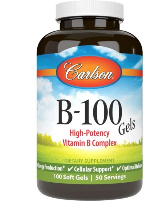 비타민B 호르몬 에너지 칼슨 B100 젤 비타민 B 복합체 생산 웰빙 100 소프트젤, 1개, 100정 - 쿠팡
