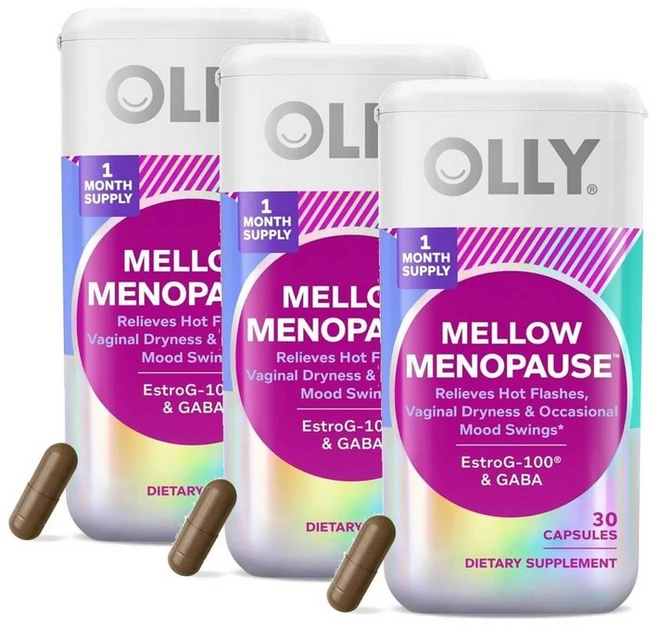 올리 멜로우 메노포즈 서플리먼트 포 우먼 캡슐 OLLY Mellow Menopause, 3개, 30정 - 쿠팡