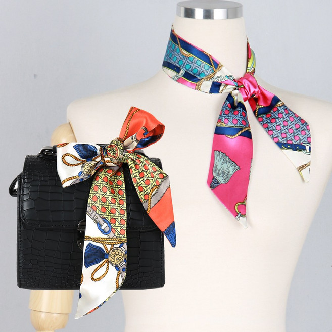ST553 미라클 타이 미니 쁘띠 스키니 가방 장식 끈 악세사리 팔찌 헤어밴드 스키니 넥타이 행사 승무원 반다나 패션 스카프 국산
