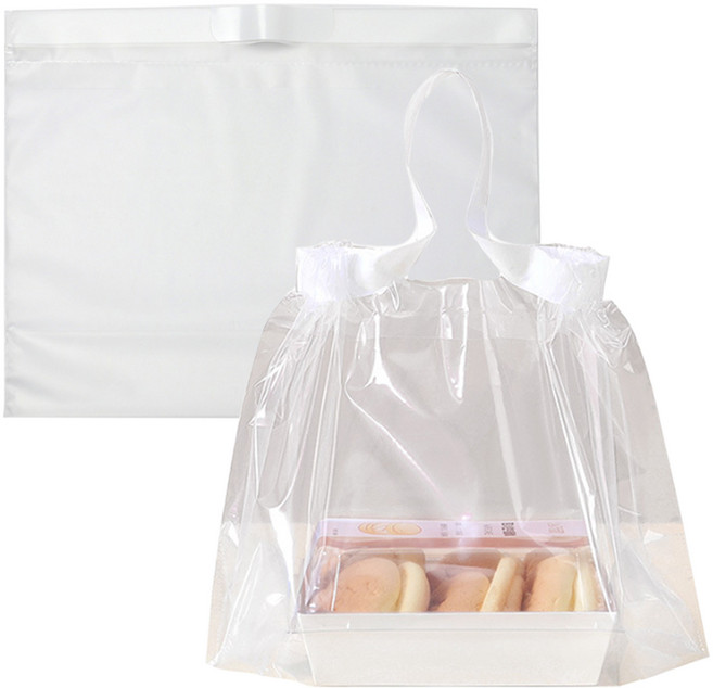 비닐쇼핑백 손잡이 다용도 쇼핑몰 방수 스트링 40x30, 50매, 투명