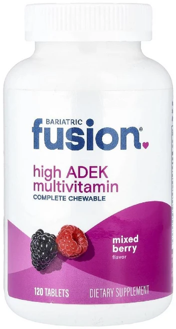 베리아트릭 퓨전 ADEK 종합비타민 믹스 베리 맛 120정, 1개 - 쿠팡