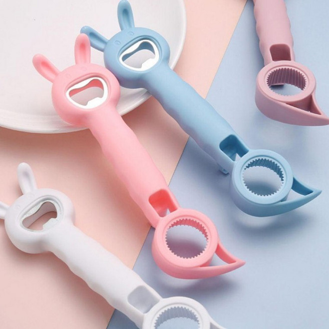 토끼 오프너 병따개 다용도 캔 뚜껑 멀티 만능오프너, 1개, 핑크