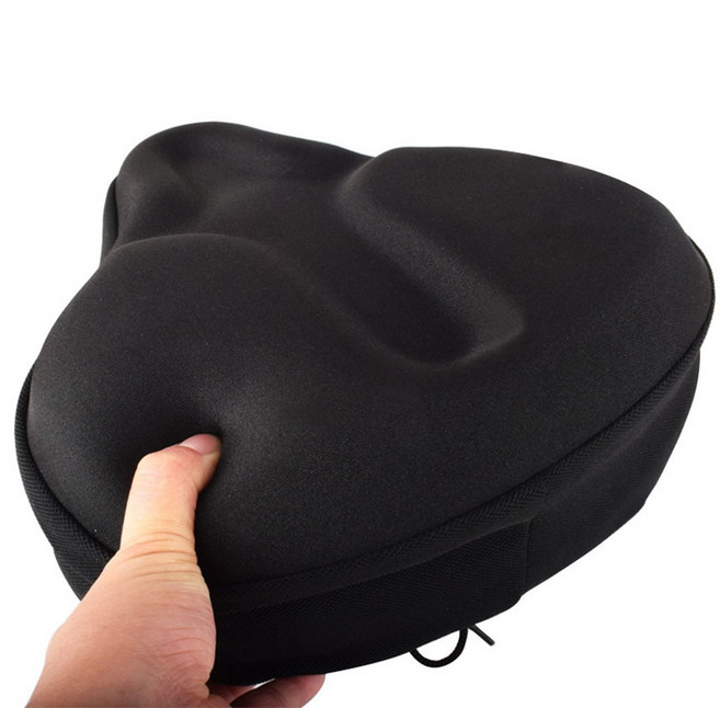 BTR 자전거 안장 커버 젤리 쿠션 5cm 전립선 와이드, 1개, 블랙