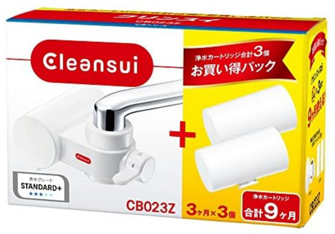크린수이 정수기 수도꼭지 직결형 CB시리즈 콤팩트 모델 카트리지3개포함 CB023Z-WT