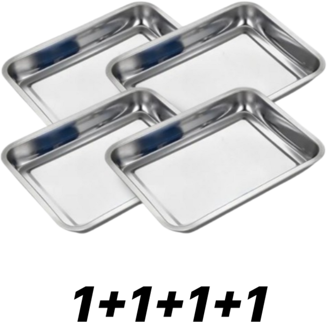 오팬 1+1+1+1 사각 강화 스테인리스 밧드, 4개, 실버