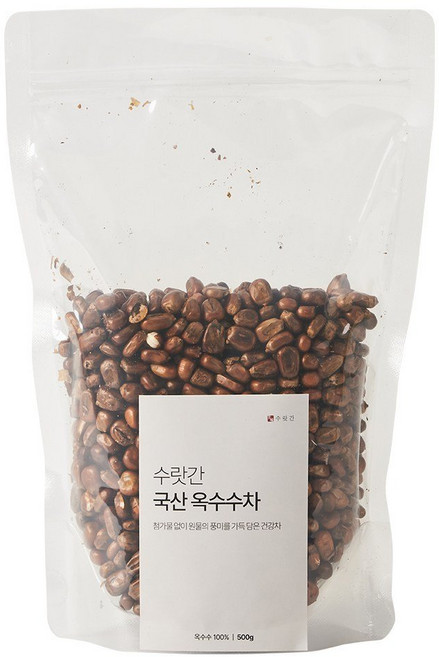 수랏간 태우지 않고 볶은 국산 옥수수차, 2개, 1개입, 500g