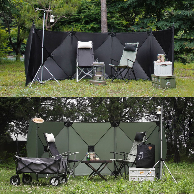 버팔로 캠핑 5면 오토 윈드 스크린 원터치 바람막이, 5면오토윈드스크린_카키, 5면오토윈드스크린_카키