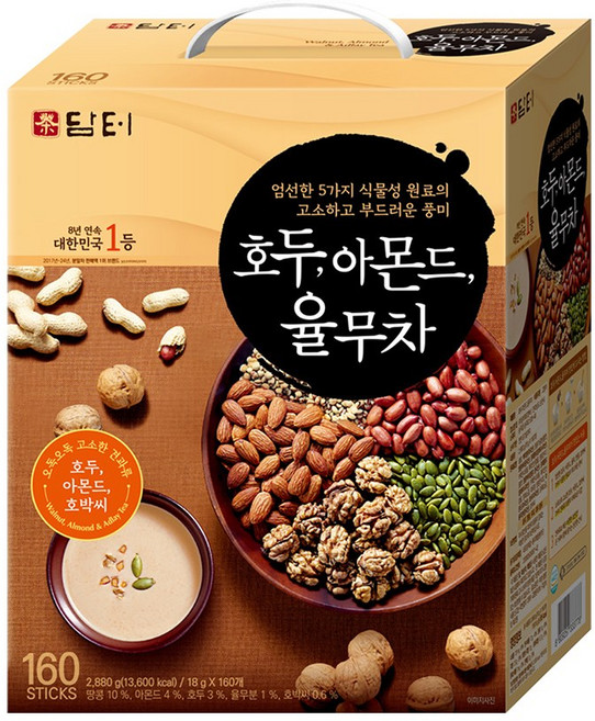 담터 호두 아몬드 율무차 18g, 160개입, 1개