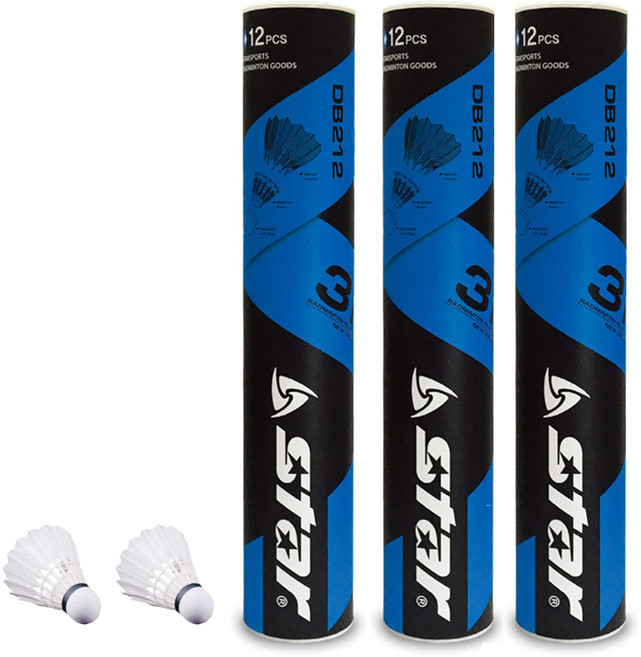 스타 스포츠 배드민턴 셔틀콕 일반용, 혼합색상, 12개입, 3개