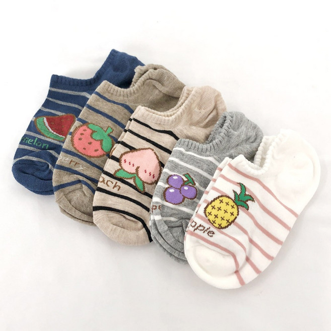 JH컴퍼니 새콤달콤 귀여운 과일덧신 10켤레묶음 JH067