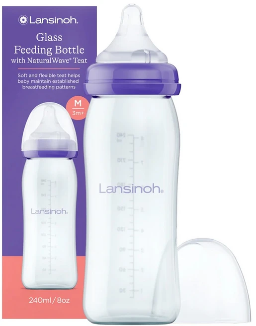 란시노 내추럴웨이브 유리젖병 단품, 혼합색상, 240ml, 1개 - 쿠팡