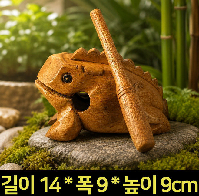 원목 두꺼비 명상악기 개구리 우드블록 힐링 사운드 요가 싱잉 명상 소품, 1개, 대형 5호