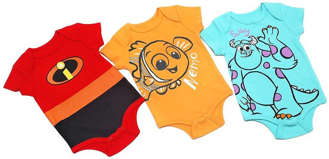 Magic Threadz 디즈니 의류 남아용 바디수트 3팩 - 미키 토이 스토리 푸 어벤져스 픽사 신생아 의상 세트 (0M-9개월) 블랙/블루/화이트 6-9 개월