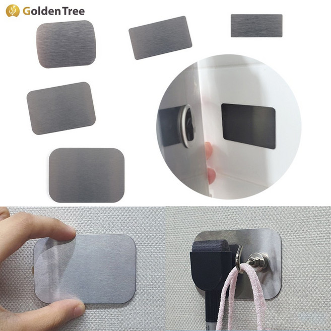 골든트리 부착식 자석부착용 사각 금속판 중형 5개입 1세트 철판 자석붙임철판, 51x27mm, 5개