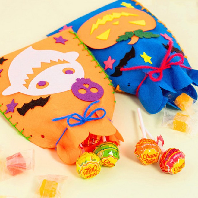 [오피스스쿨] 민화샵 할로윈 복조리 가방 만들기 2종 택1 (호박/유령) DIY 사탕바구니만들기, 민화 할로윈 복조리 가방_유령