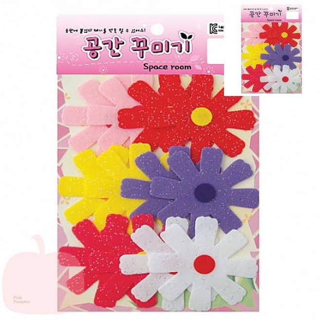 MP 꽃류 코스모스 공간꾸미기 반짝이 펠트원단, 대