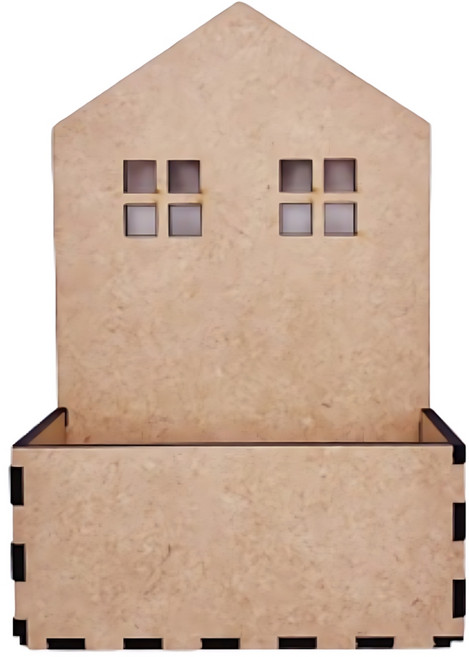 방과후미술 편지꽂이 꾸미기용 우드조립판/ 수납통만들기 미니수납함 미술키트 친구랑, 3개, 집모양