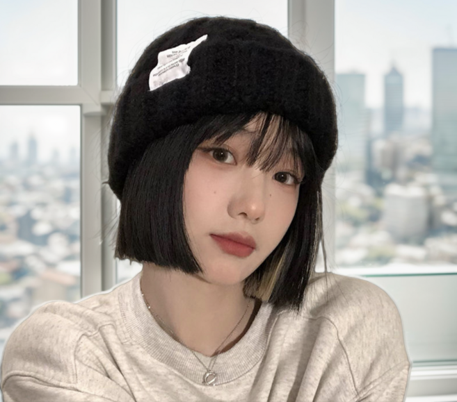 보니 방한 꽈배기 니트 커플 비니 1+1 2종 세트