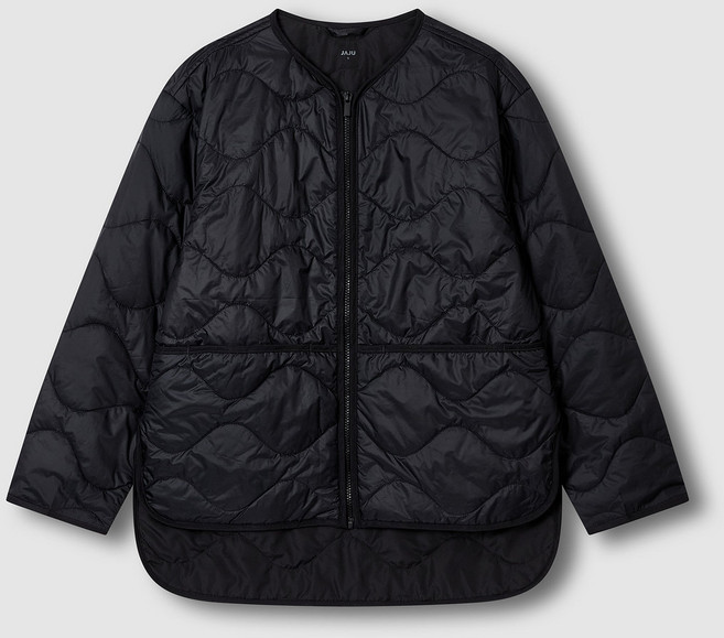 [JAJU/자주] 여 라이트 패딩 루즈핏 언발란스 자켓_블랙