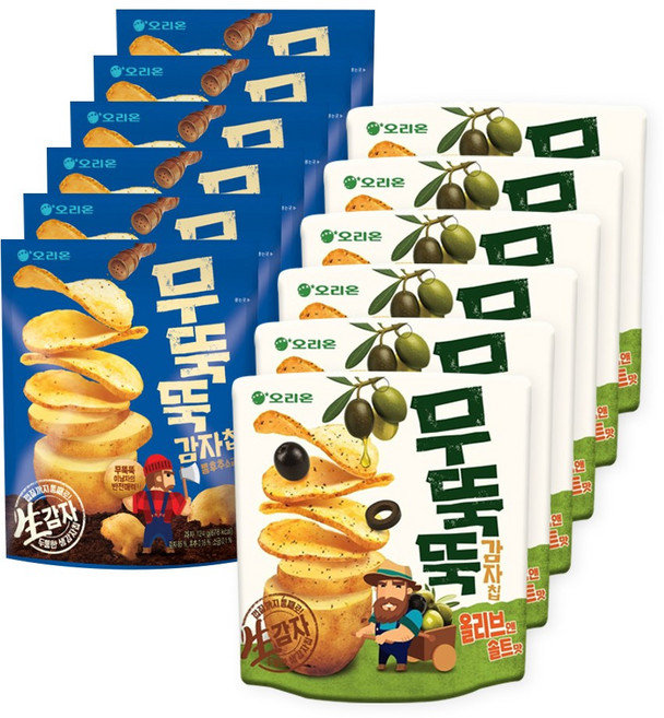 오리온 무뚝뚝 통후추 60g+올리브앤솔트 52g 6개씩 (총 12개)