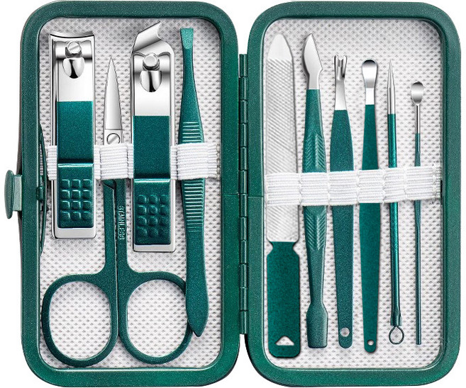 휴핏트 휴대용 손톱깎이 10종 세트, 1개, 그린