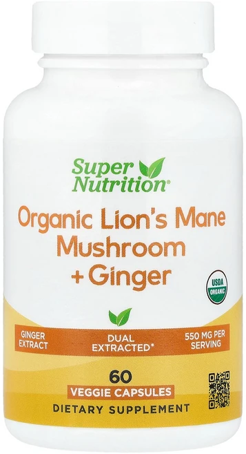 슈퍼 뉴트리션 Super Nutrition 유기농 노루궁뎅이버섯 + 생강 베지 캡슐 60정124976원산지:기타, 1개, 1개 - 쿠팡