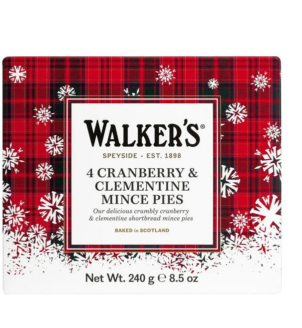 워커스 민스 파이 240g 1팩 크랜베리 앤 클레멘타인 Cranberry & Clementine Mince Pies 240g, 1개