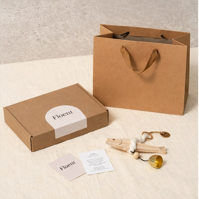 플로엔트 집들이 개업 선물 도어벨 엽전 문종 액막이 명태, 베이지