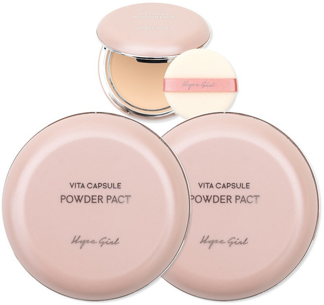 호피걸 비타캡슐 파우더 팩트 21g, 네츄럴 베이지, 2개