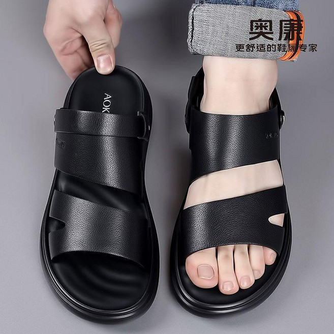 AOKANG 真皮涼鞋