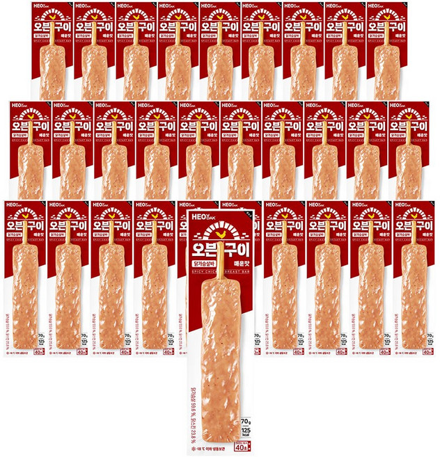 허닭 오븐구이 닭가슴살바 70g 매운맛, 30개