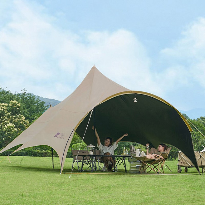 모비가든 블랙코팅 캠핑 초대형 그늘막 헥사 타프 쉘터, 단일 옵션