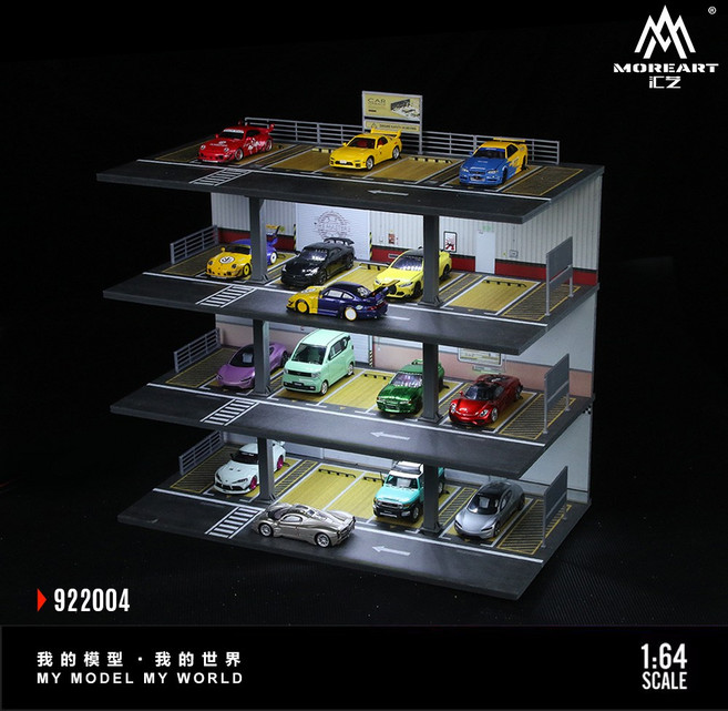 1:64 美式場景停車塔 模型車庫 收納式場景, 1個