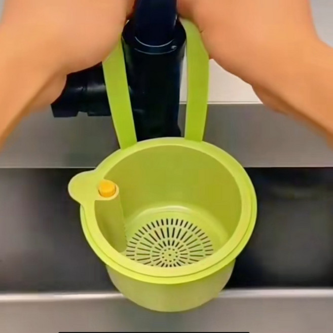 나나랜드 음식물 쓰레기 싱크대 거름망 분리식 원클릭 물빠짐 물기제거, 1개, 그린