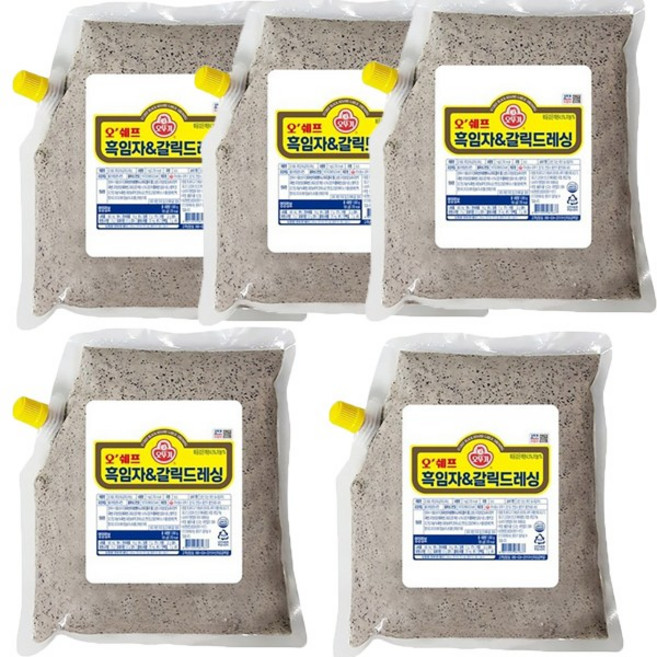 오뚜기 오쉐프 흑임자&갈릭드레싱, 1kg, 5개
