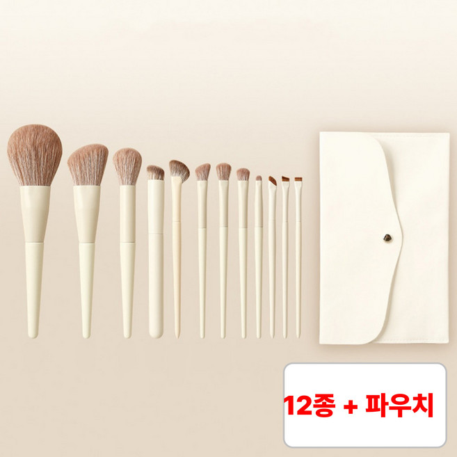 별오점 메이크업 쉐딩 블러셔 브러쉬 12세트, 1개, 12개입+파우치