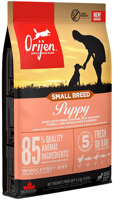 Orijen 歐睿健 小型犬/幼犬 乾飼料, 雞 + 魚, 4.5kg, 1袋