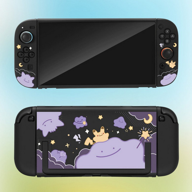 닌텐도 스위치2 포코피아 포켓몬스터 보호 케이스 세트 조이스틱 컨트롤러 보호용 메타몽 커버 Switch2, 1개, 5_NS2-포코피아 블랙 케이스, 단일 모델