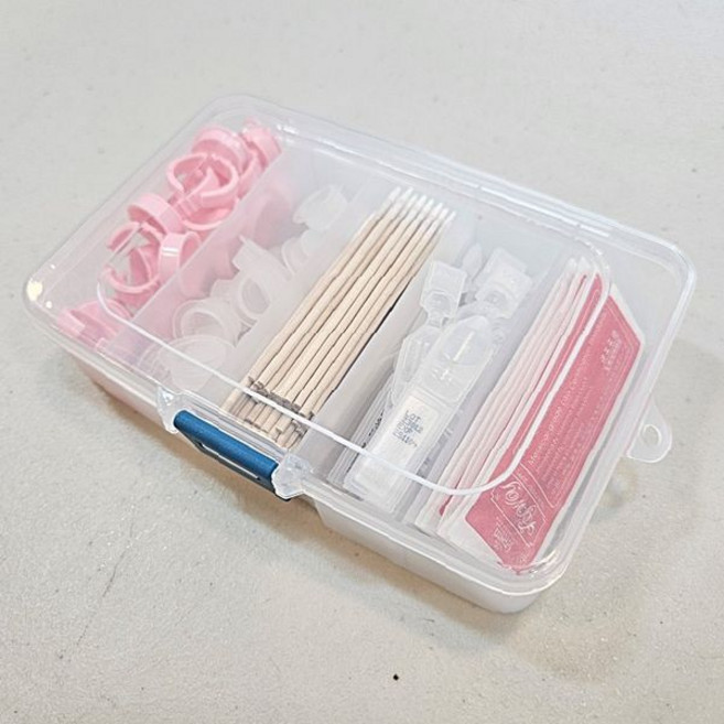 휴대용 5칸 소품 보관함 네일아트 공구 정리 케이스 투명 플라스틱 소형 수납함, 1개