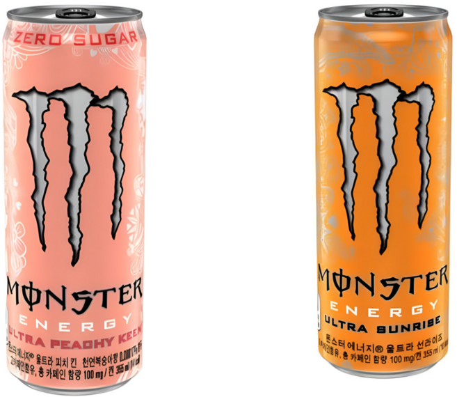 몬스터 에너지 355ml 피치 킨x6캔+선라이즈x6캔