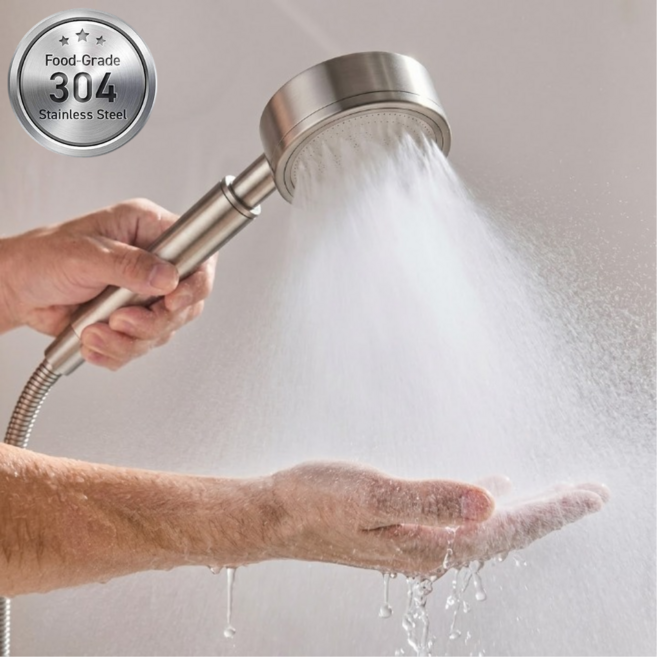 오피모 초강력 수압상승 샤워기 헤드, 304스테인레스, 1개
