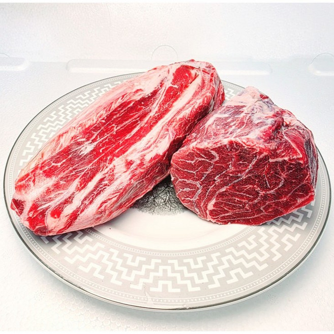 [행복미트] 미국산 프리미엄 아롱사태 지방제거된 부드러운 초이스 등급 소고기 찜 수육 전골용 진공포장 1kg [당일발송], 1개