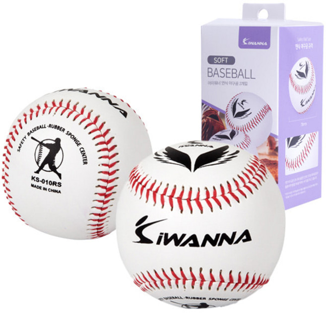 아이워너 안전 야구공 2p+ 포장패키지 캐치볼용 세트 IWS4202_2, IWS4202, 1세트