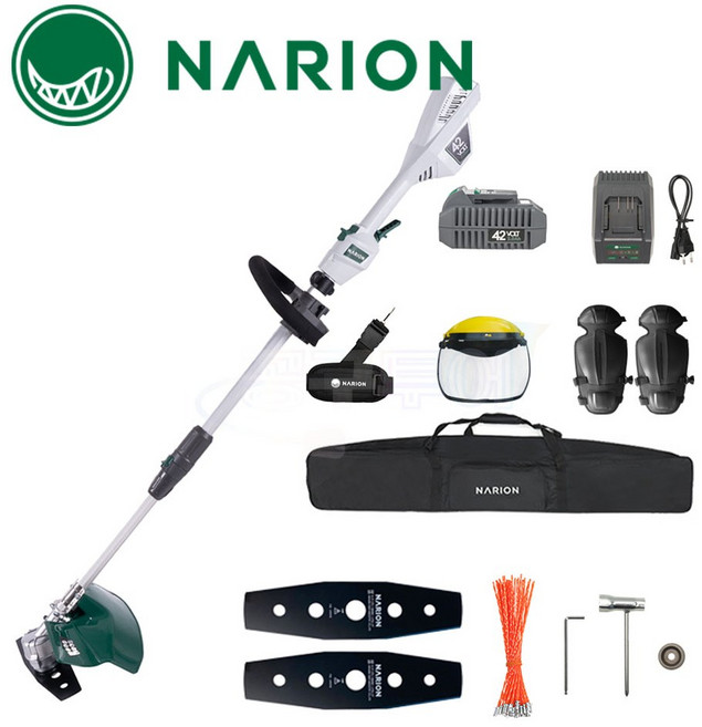 나리온 초강력 42V 경량형 무선 충전식 전동 예초기 전문가용 2.0ah 배터리1개세트, 1개