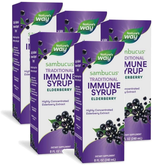 네이처스웨이 삼부커스 엘더베리 트레디셔널 이뮨 시럽 Nature's Way Sambucus Immune Syrup, 240ml, 5개 - 쿠팡